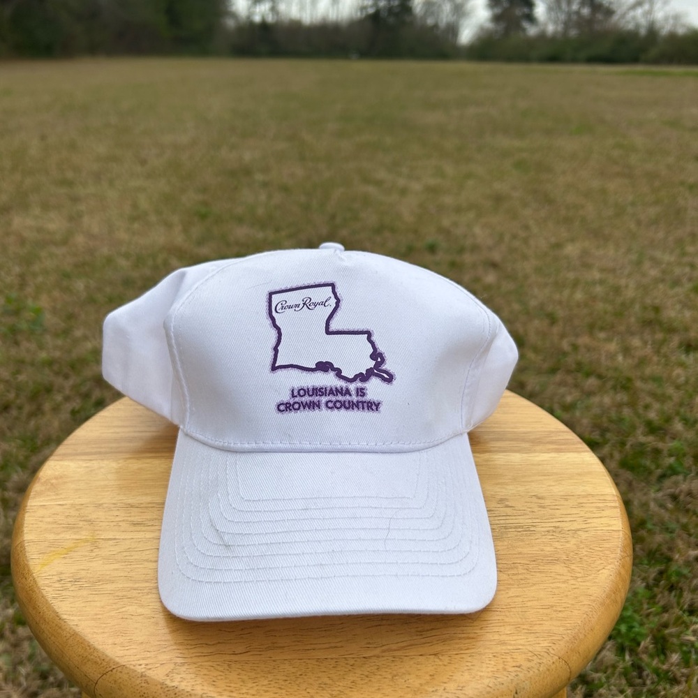 Crown Royal White Purple Louisiana Baseball Cap Men's Hat One Size